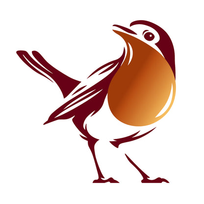 Illustration of a Robin with a Whiskey drop for the breast
